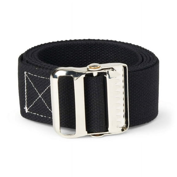 Medline Gait Belt, Mobility Aid, Helps Transferring Mobility Challenged Individuals, 2" x 72", Black, 1 Each