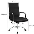 thumbnail image 7 of Furmax Ribbed Office Desk Mid-Back PU Leather Executive Conference Task Adjustable Swivel Chair with Arms, Black, 7 of 7