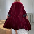 thumbnail image 4 of Fanxing Women's Velvet Robes Lace Trim Long Soft Warm Bathrobe Bride Wedding Party Nightgown Comfort Bridesmaids Sleepwear Red M, 4 of 4