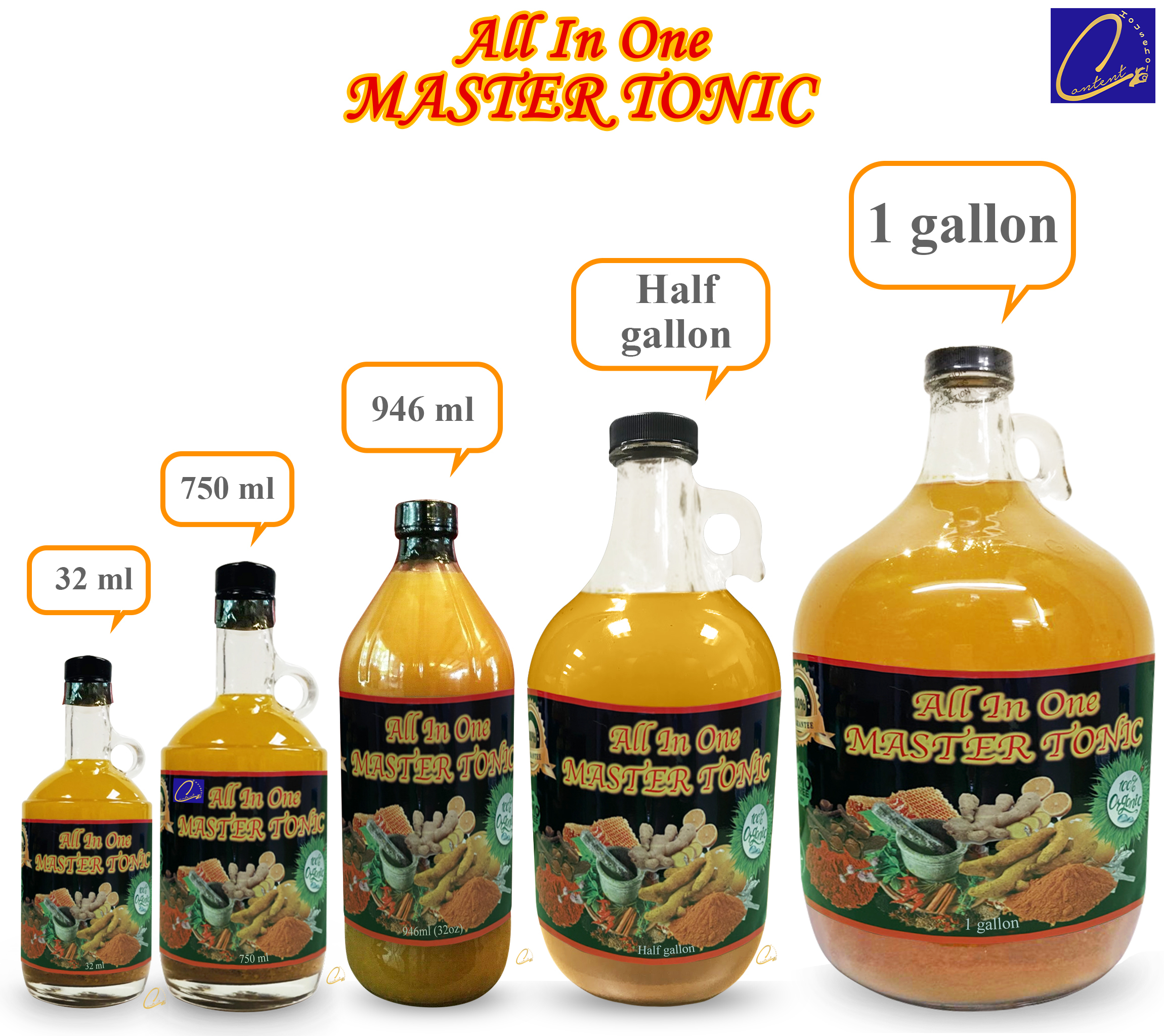 LoveIt Tonic 32oz Natural Apple Cider Vinegar Fire Cider Master Tonic Essential Cleanse Juice with Cinnamon, Cloves, Lemon, Ginger, Turmeric, Cayenne Pepper, Honey, Water | Organic | Kosher | Halal