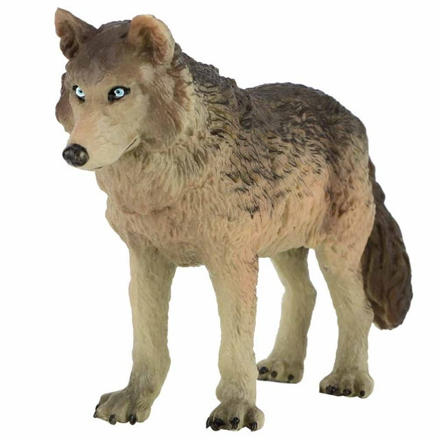 Mini juguete modelo animal lobo cian - Decoración de plástico respetuosa con el medio ambiente