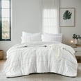 thumbnail image 6 of Regency Heights King Comforter Set, Boho 3-Piece Pintuck Stitching Bedding Set, Soft Washed Pleated Bed Sets with Pillow Sham White, 6 of 10