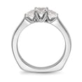thumbnail image 2 of Solid 14K White Gold Three Stone Diamond Side-Stones with CZ Cubic Zirconia Center Stone Engagement Ring Size 7, 2 of 8