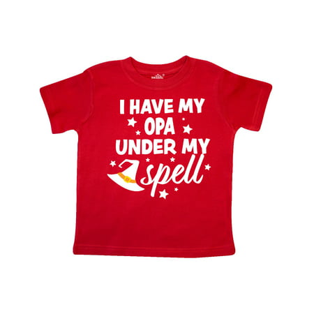 

Inktastic I Have My Opa Under My Spell with Cute Witch Hat Gift Toddler Boy or Toddler Girl T-Shirt