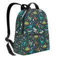 thumbnail image 2 of Lsque Christmas Dinosaur colorful Pattern Backpack – School Travel Canvas Daypack with Ergonomic Padded Straps, Multiple Compartments & Leather Handle, 2 of 5