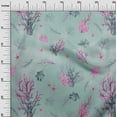 thumbnail image 3 of oneOone Cotton Poplin Dusty Teal Green Fabric Sea Corals Sewing Craft Projects Fabric Prints By Yard 56 Inch Wide, 3 of 4