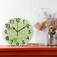 thumbnail image 2 of GZHJMY Beautiful Clover Flowers Leaves Print Round Wall Clock Decorative, 9.5 Inch Battery Operated Quartz Analog Quiet Desk Clock for Home,Office,School, 2 of 6