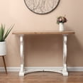 thumbnail image 2 of LuxenHome Vintage White and Natural Wood Console and Entry Table, 2 of 10