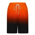 thumbnail image 3 of Men's Gradient Print Beach Shorts Walking Bermuda Slacks Travel Casual Summer Board Shorts with Compression Liner, 3 of 5