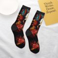 Boys Girls Crew Socks, Vintage Colorful Flower French Bulldog