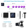thumbnail image 2 of Syenll 23ft 50 LED Solar Flower String Lights, Outdoor Cherry Blossom Solar Fairy Lights for Fence Garden Yard Patio Decor, Purple, 2 of 8