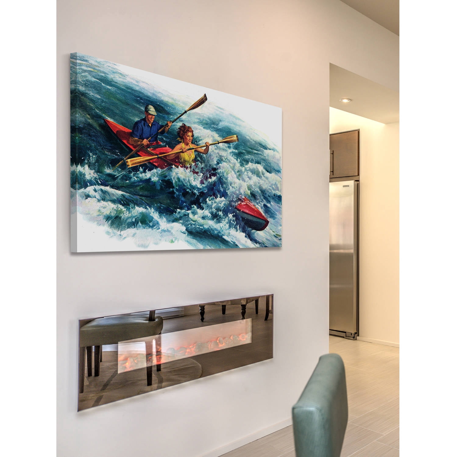 "Raging Rapids" Painting Print on Wrapped Canvas