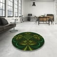 thumbnail image 3 of Ahgly Company Indoor Round Patterned Night Black Area Rugs, 4' Round, 3 of 6