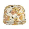 thumbnail image 2 of Fotbe Groovy Floral Flat Bill Visor Cap Classic Snapback Hat Polyester Foam Trucker Hat Trucker Cap Adjustable Baseball Cap, 2 of 9