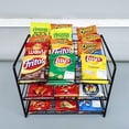 thumbnail image 3 of FixtureDisplays® Stackable Can Rack Organizer, Stackable Potato Chip Bag Storage Dispenser for Kitchen Cabinet or Pantry, Black 17.35" Wide x 12.8" Deep x 14" Tall 10145, 3 of 12