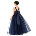 thumbnail image 3 of Ekidsbridal Satin Backless Tulle Communion Baptism Dresses for Flower Girls Toddlers Ceremonial Gowns 722 8, 3 of 6