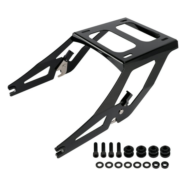 Black Two Up Luggage Trunk Mount Rack For Softail Low Rider / Sport Glide 18-25