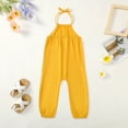 thumbnail image 2 of Actgleam Toddler Girls Backless Strap Jumpsuit for Girls Harem Halter Sleeveless Romper 3-7Y, 2 of 6