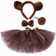 thumbnail image 2 of Falda de tul esponjosa con tutú de oso marrón para niñas pequeñas, disfraz de fiesta de animales de la jungla, ropa para niños, 2 of 5