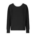 thumbnail image 4 of Craaazy Womens Sweaters Solid Color V-neck Long Sleeve Knitted Pullover Top with Bowknot Decoration on the Back Gifts, 4 of 9