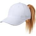 thumbnail image 1 of Gorro deportivo para mujer con agujero para cola de caballo, gorra de béisbol transpirable y plegable, 1 of 4