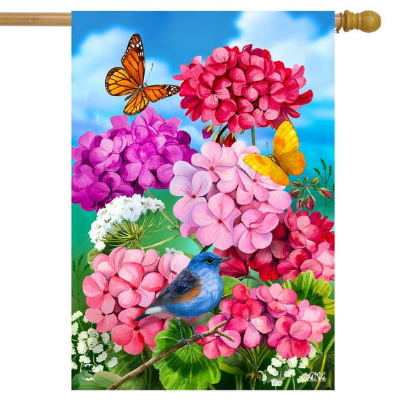 Briarwood Lane Geraniums In Bloom Spring House Flag