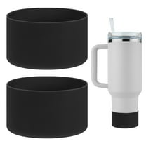 Uxcell Silicone Water Bottle Boot [2PCS] - Anti-Slip Protective Sleeve Use for Protecting Water Bottles from Scratches - [Black - 2.95 IN]