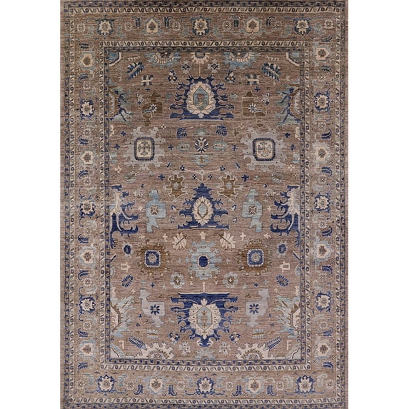Ahgly Company Indoor Rectangle Mid-Century Modern Rosy Brown Pink Area Rugs, 5' x 7'
