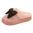 thumbnail image 6 of House Slippers Women Men Non-Slip Slip-on Round Toe Flats Casual Versatile Bow Fall Winter Outdoor Indoor Warm Slippers Home Slippers, 6 of 10