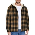 thumbnail image 3 of GENTS BLISS Flannel Shirts for Men Plaid Button Up Men Shirts Fleece Hooded Men Jacket Coat with Pocket, 3 of 11