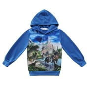 CM-Kid Toddler Boys Sweatshirts 3D Dinosaur Pullover Hoodies Tops 2t
