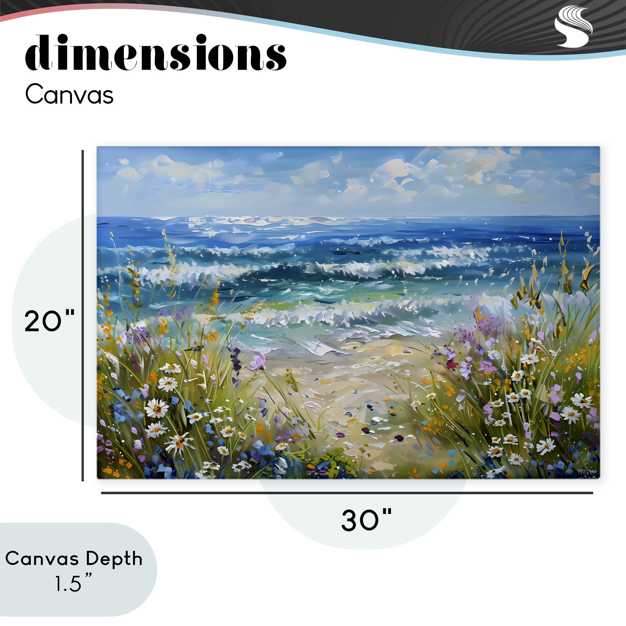 Stupell Industries Floral Beach Meadow by Ocean Canvas Wall Art, design by Creative Studio