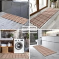 thumbnail image 2 of Beige Brown and Red Checkered Pattern Kitchen Rug Mat,Kitchen Runner Rugs Non Skid Washable,Decorative Kitchen Floor Mats for Kitchen,Sink,Laundry,17"X47", 2 of 5