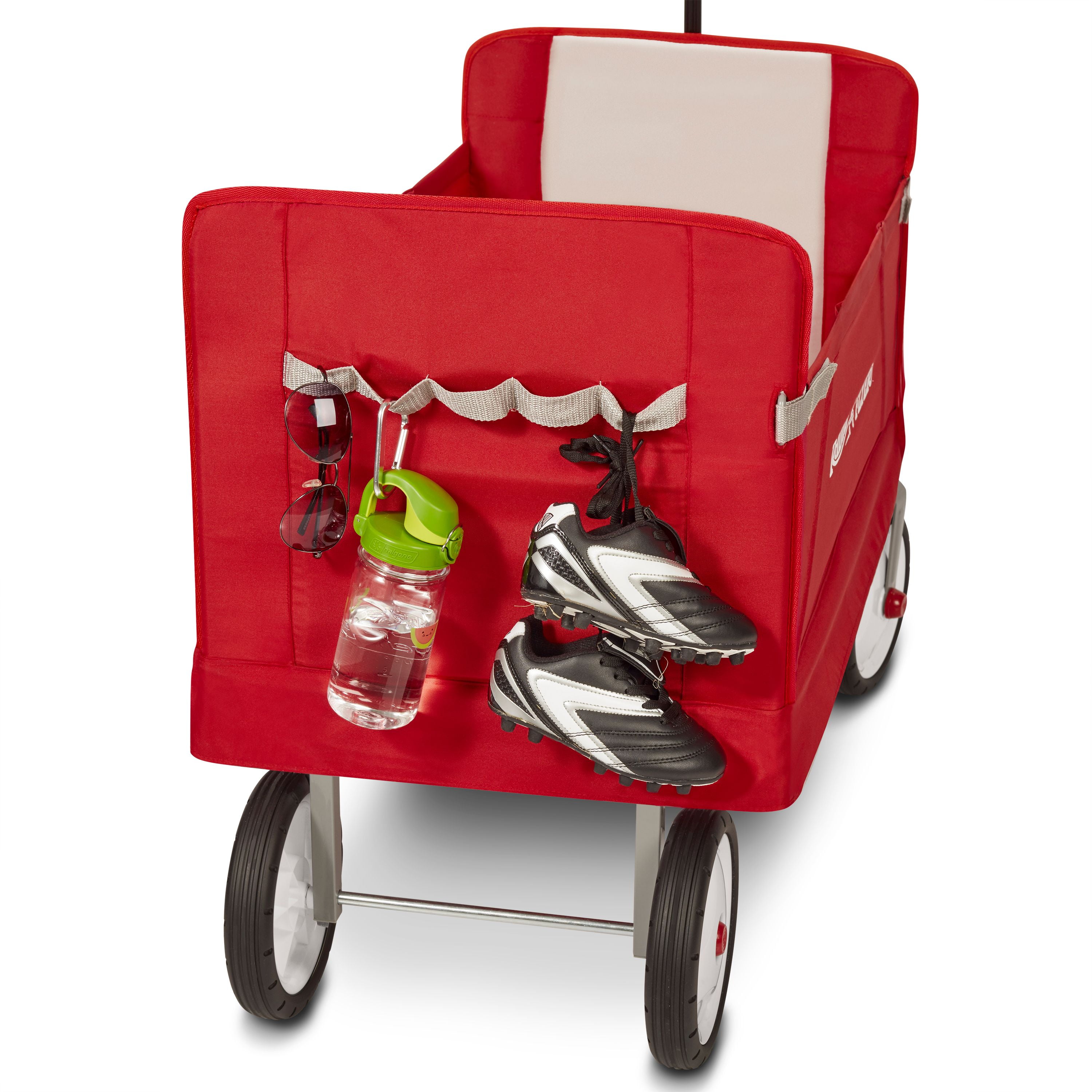 Radio Flyer, 3-in-1 EZ Fold Wagon, Padded Seat with Seat Belts, Red - 2