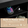 thumbnail image 6 of Costway 3-Tier Corner TV Stand with Power Outlet 4 Open Storage Shelves for Living Room Black, 6 of 10