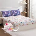 thumbnail image 5 of Btargot 5Pcs Floral Unicorn Bedding Set for Girls Purple Rainbow Flower Unicorn Comforter Set Full, 5 of 14