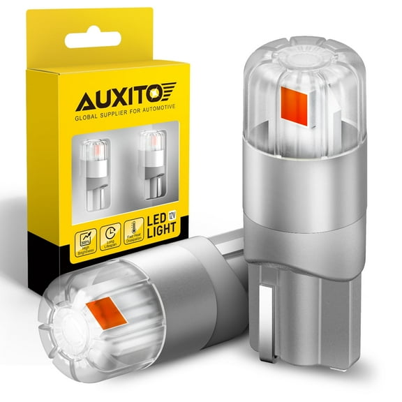 AUXITO 194 Red LED Bulbs 168 2825 W5W T10 Interior Car Lights Error Free LED Replacement Bulbs for Dome Map Door Courtesy Trunk Parking License Plate Lights(Pack of 2)