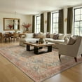 thumbnail image 2 of Area Rug x for Living Room Bedroom Dining Room Washable Rugs Vintage Distressed Print Carpet UltraThin Chenille Low Pile Lightweight Rug with Non Slip Backing Sepia, 2 of 7