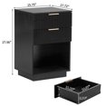 thumbnail image 6 of Tcbosik 27.56"H Fluted Nightstand with 2 Drawers & Storage Shelf, Modern Mid Century Bedside End Table for Bedroom, Living Room, Black, 6 of 10