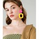 thumbnail image 5 of Pendientes retro sencillos de acrílico geométricos cuadrados huecos para mujer, pendientes colgantes llamativos blancos, rosa amarillo -, 5 of 5