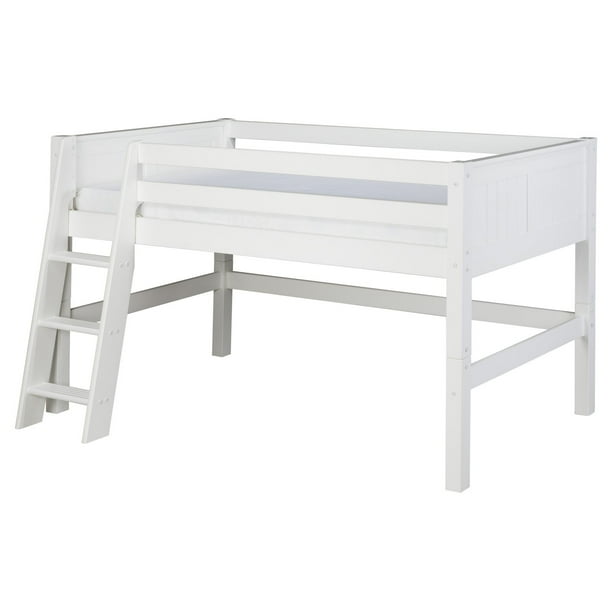 Camaflexi Full Size Low Loft Bed Panel Headboard White Finish