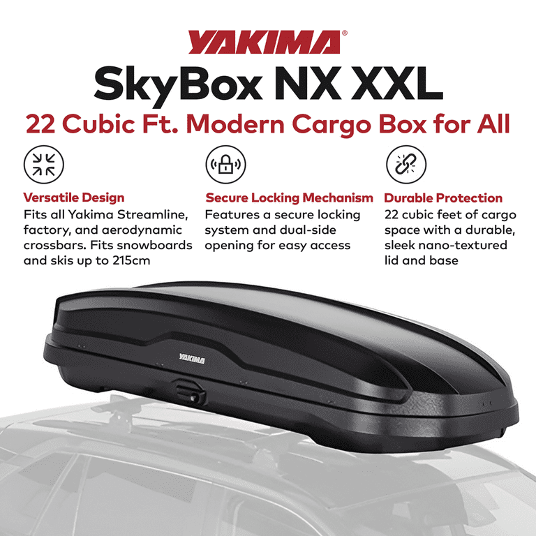 Yakima SkyBox NX XXL, 22 Cu Ft Vehicle Cargo Carrier Box for