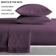 thumbnail image 3 of Kamas Plum King Sheets Set- 600 Thread Count 100% Egyptian Cotton - Sateen Weave for Soft and Silky Feel, Fits Mattress Upto 16'' Deep Pocket, 3 of 3