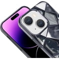 thumbnail image 5 of Compatible with iPhone 15 Plus Shiny Plating Marble Case with Detachable Glitter Paper for Women Men Fashion Luxury Electroplated Soft TPU Camera Protection Shockproof Phone Cover, Black, 5 of 12