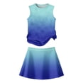 thumbnail image 4 of Summer Outfits for Children Girls 10-12 Cute Two Piece Outfits Activewear Athletic Tank Top and Y2K Skirts Clothing Sets Dark Blue 2-3 Years, 4 of 6