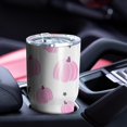 thumbnail image 4 of 30oz Pink Fall Pumpkins Bats Stars Pattern Tumblers Stainless Steel Tumbler with Lid and Straw,Vacuum Insulated Double Wall Travel Tumbler Cups Mug with Cleaning Brush for Coffee,Tea, 4 of 7