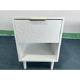 thumbnail image 5 of 22.83'' H Modern White Nightstand w/ 1 Drawer & Open Shelf, Gold Handle, 5 of 26