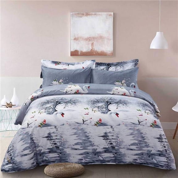 Pictorial Bedding Duvet Cover Set, King Size - Mute Swan