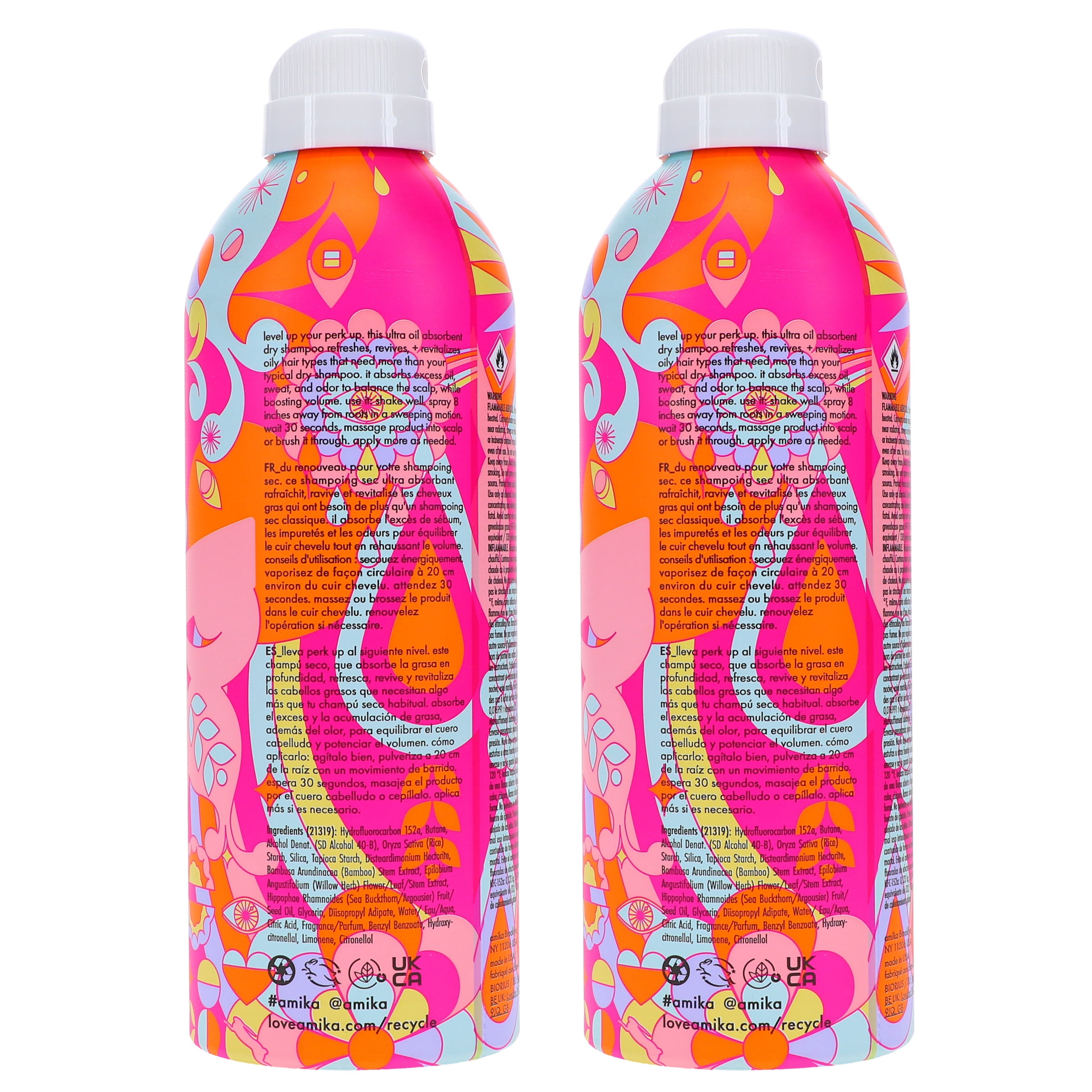 Amika Perk Up Ultra Oil Control Dry Shampoo 9.5 oz 2 Pack