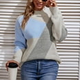 thumbnail image 2 of LYXSSBYX Women Fall Sweaters Dress for Women 2022 Hot Sale Clearance Women Casual Fashion Color Matching Pullover Long Sleeve Round-Neck Sweater, 2 of 9